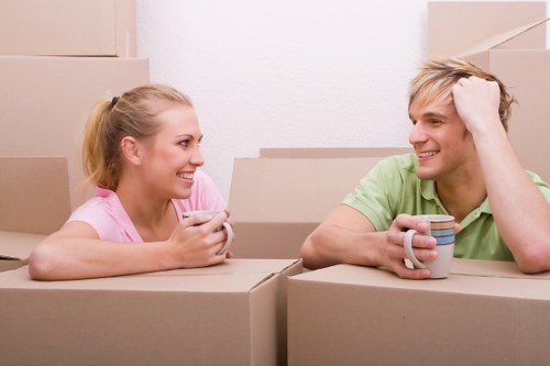 House removals planning in Dartmouthpark with moving boxes and checklist