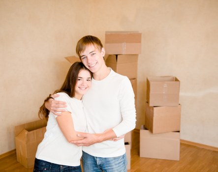 Apartment moving preparation in Dartmouthpark with packed boxes