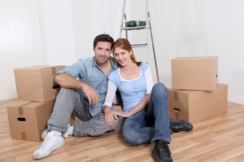 Organised moving boxes and packing supplies for a local relocation