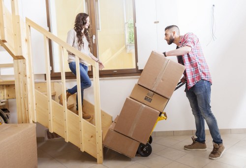 Packed moving boxes ready for local removals in Dartmouthpark